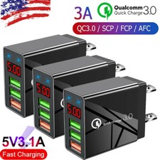 3 Port USB Home Wall Fast Charger for Cell Phone iPhone Samsung Android [3-Pack]