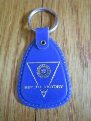 Vintage UAW Collectible Key Ring CAP-Key to Victory Keychain FREE SHIP