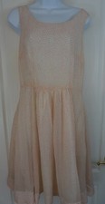 LuLu's Moon Collection Sleeveless Fit and Flare Dress Cream Pink Size L