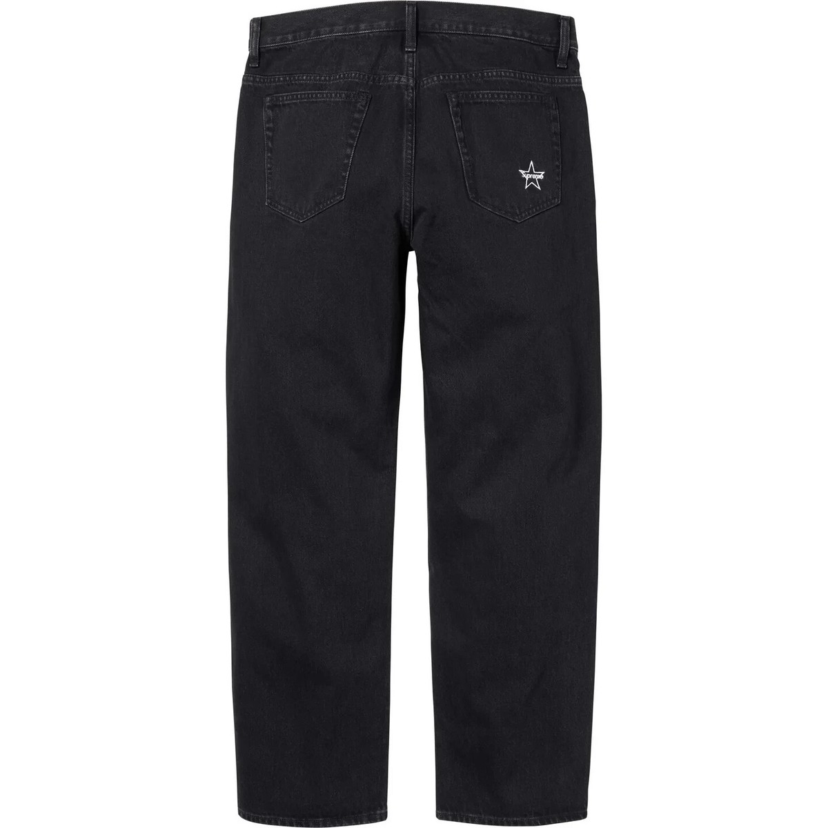 Supreme Regular Jean Black Natural Dark Red Indigo Newspaper