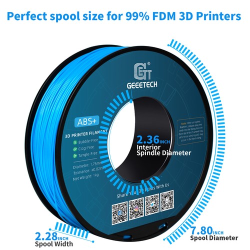 Nuevo Filamento Impresora 3D Geeetech ABS+ 1,75 mm 1 kg/rollo Consumibles Multicolor ABS+ - Imagen 10 de 27