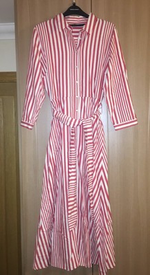 red maxi shirt dress