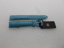 Genuine Michele 16mm Sea Blue Alligator Watch Band Strap NEW
