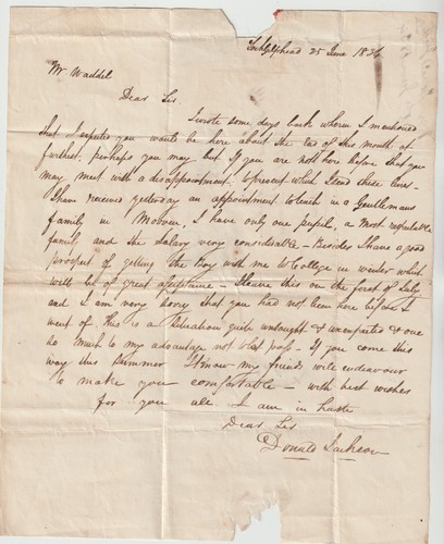 1834 GLASGOW PENNY POST & H/S 2 REV DONALD JACKSON LOCGILPHEAD E/L CUMBERNAULD - Foto 2 di 2