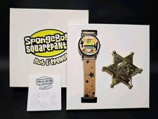 Sheriff SpongeBob SquarePants Avon Viacom Digital Watch Badge Gift Set NOS NIB