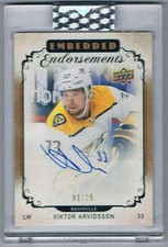 2018-19 UD CLEAR CUT ENDORSEMENTS EMBEDDED VIKTOR ARVIDSSON AUTO 01/25 NASHVILLE