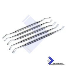  SET OF 5 SINUS LIFT ELEVATORS ANTRALPLASTY CURETTES IMPLANT DENTAL INSTRUMENTS