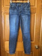 E65 Maurices Blue Everflex High Rise Skinny Stretch Denim Jeans Womens 2