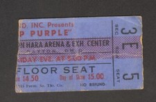 DEEP PURPLE & COLD BLOOD ORIGINAL CONCERT TICKET STUB 5/26/72 DAYTON HARA ARENA