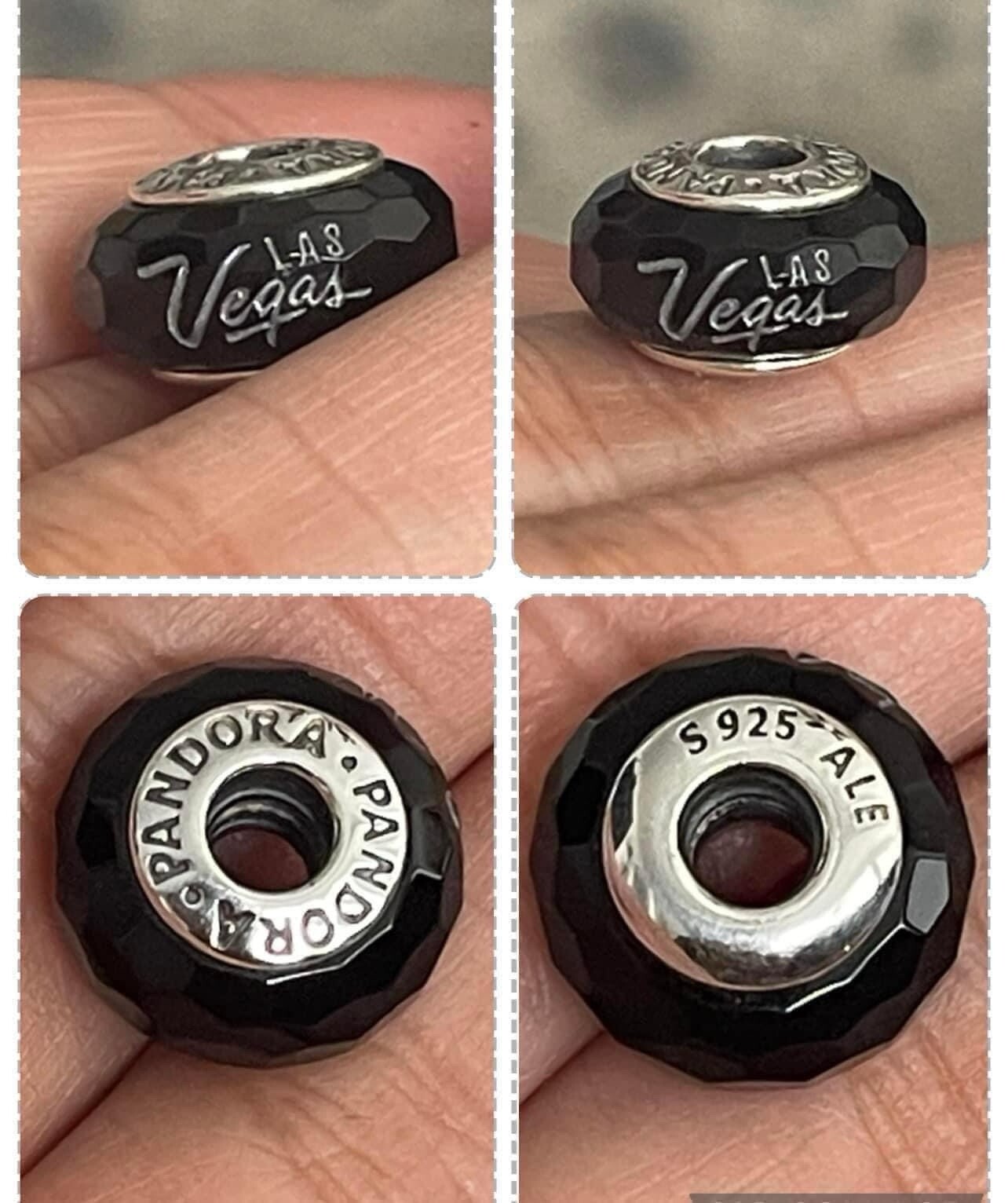 Pandora Las Vegas Black Murano Glass Charm No Chips or Cracks