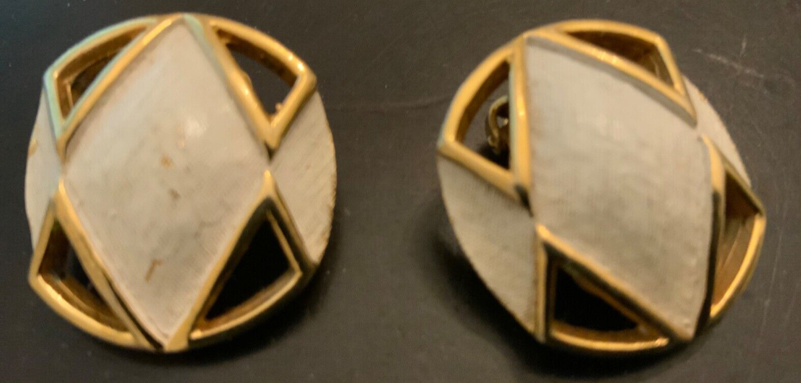 Geometric bold statement Hattie Carnegie clipon e… - image 1