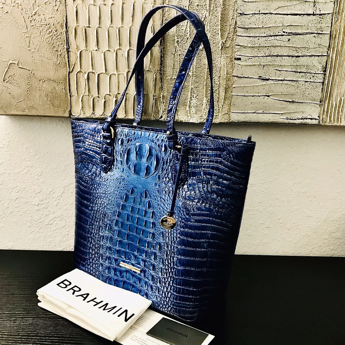 Royal blue brahmin handbags sale