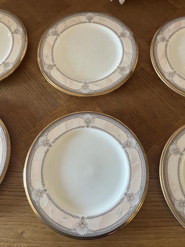 6 ~ Noritake Pacific Majesty, 9771, White Shells, Pink Rim: Bread Plates 6 3/4" - Picture 3 of 8