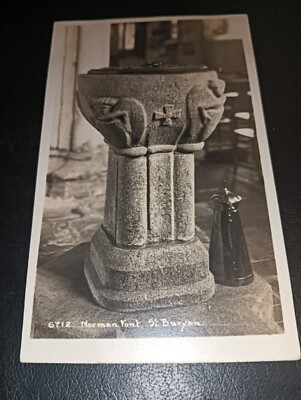 Normannischer Schrift in der Kirche, St. Buryan, Cornwall RP