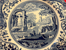2 SPODE Italian Blue 6 1/4 and 7 1/2 inch Plates NEW