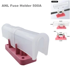 Waterproof ANL Fuse Block 500A ANL Fuse Holder 12V to 32V DC with Cover M8 Stud