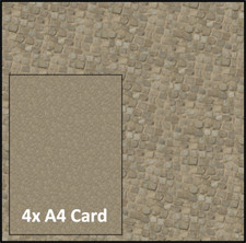 Model Railway Cobblestones Cobbles Modelling Card 00 OO 0 O Scale A2 4xA4 170gsm