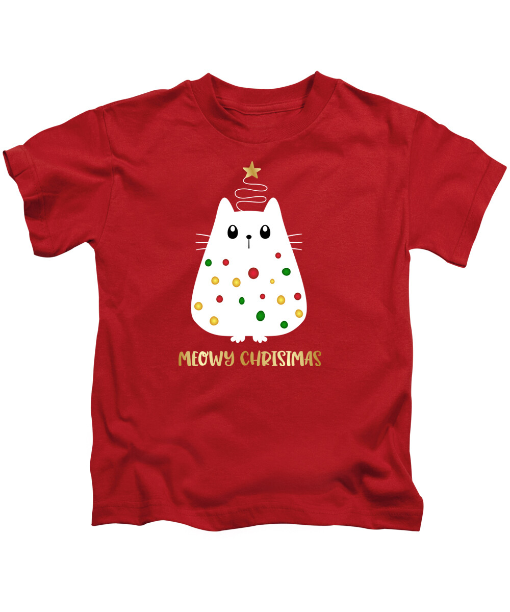 Meowy Christmas Kids Christmas T-Shirt Xmas Funny Cats Tee Top