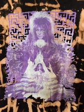 David Bowie Labyrinth Custom Bleach Tie Dyed Women’s Junior  Size L