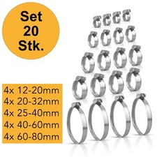 Schlauchschellen Set 12-80 Schlauchbinder Rohrschellen Edelstahl Schlauchklemmen