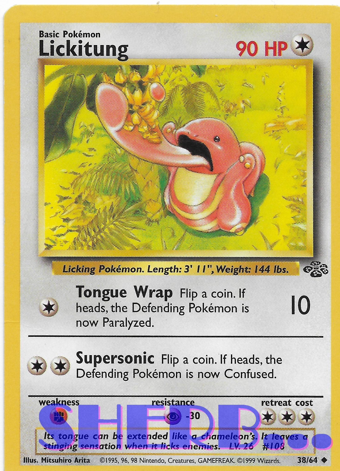 LICKITUNG Pokemon JUNGLE 38/64 90HP M/NM