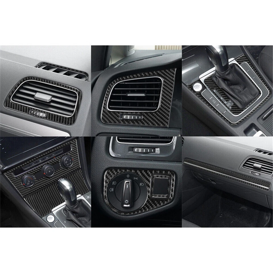 Kit de cubierta interior completo de fibra de carbono de 14 piezas para Volkswagen Golf 2014-19 Foto 4 de 4