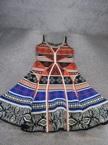 Diane Von Furstenberg Mini Dress Womens Stretch Graphic Sleeveless