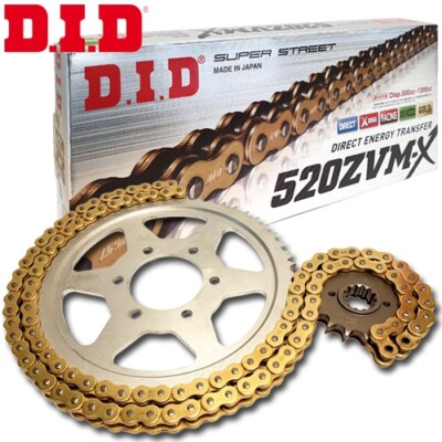 Kettensatz DR 350 S - DID X-Ring Kette Gold & Ritzel Set Für Suzuki Motorrad