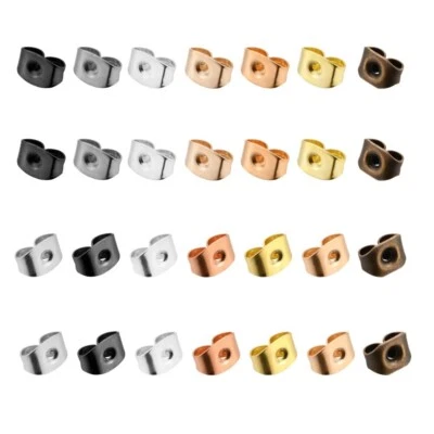 CLUMSY LOBSTER Gold Silver Butterfly Earring Scroll Backs, Stopper Stud Jewellery Findings 6mm