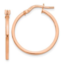 23mm 14K Rose Gold Polished Hoop Earrings LE893