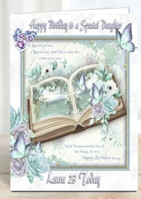 BUTTERFLY Personalised birthday card themed beach daughter sister granddaughter sister