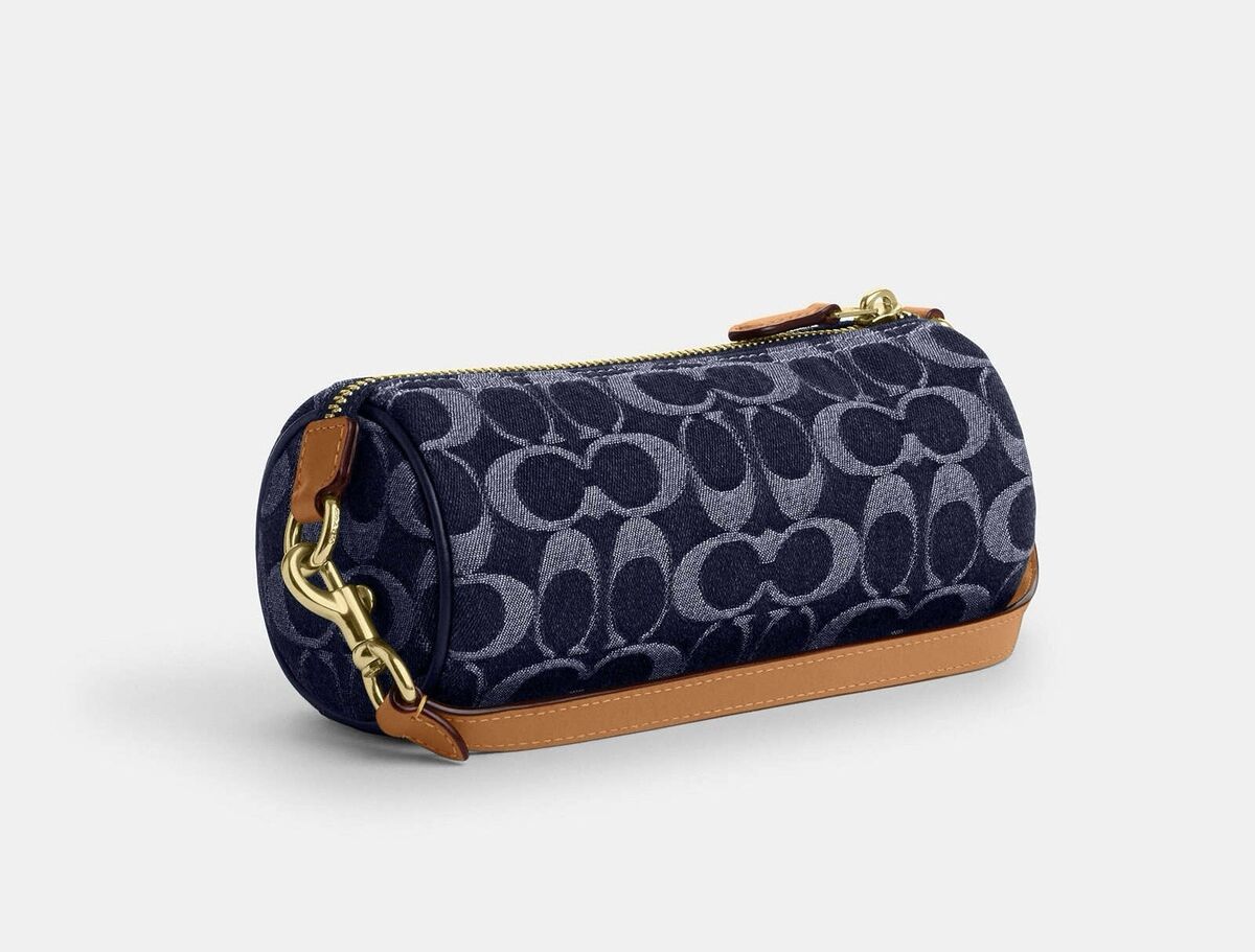 COACH◇ Nolita Barrel ミニバック 在庫確認下さい Coach NEW Nolita Barrel Bag In Signature Denim with Cherry