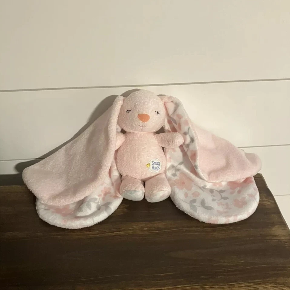 Snug Hugs Pink Bunny Rabbit Large Floppy Ears Plush Lovey Blanket Kids Preferred - Image 2 of 4