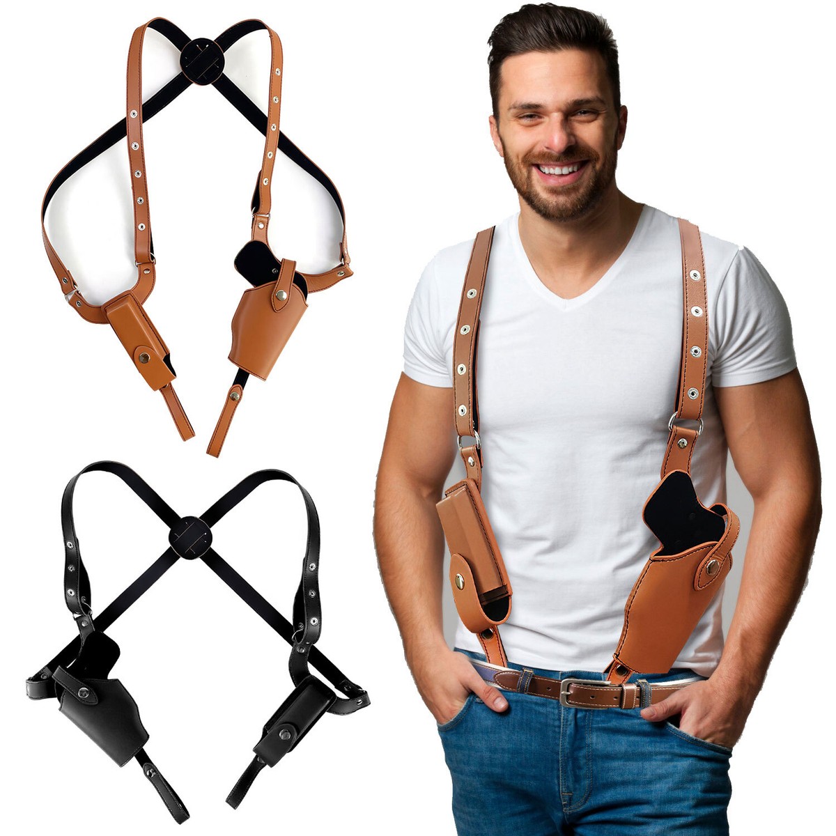 Leather General Vertical Gun Holster Shoulder Holster Adjustable