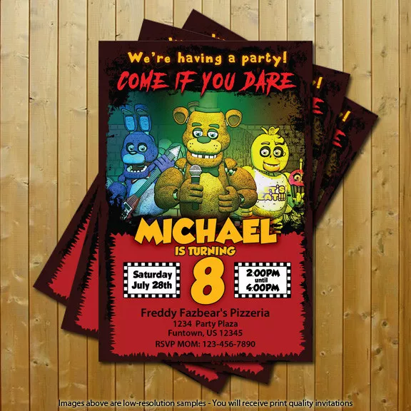 Five Nights at Freddy's FNAF Birthday Party Invitations - 15