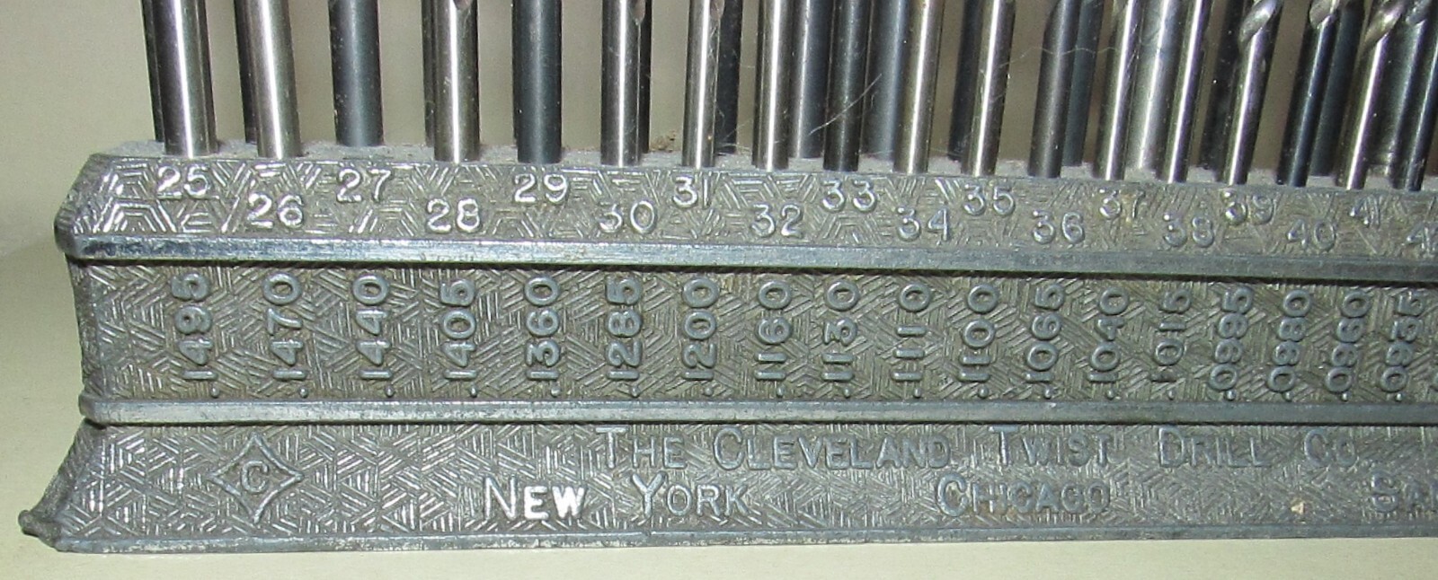 Vintage Cleveland Twist Drill Co Drill Bit Index Drill Bit Holder 160