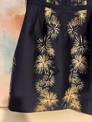 ted baker navy and gold dress Ted Baker Navy/Gold Tzalla Metallic Jacquard Cocktail Dress - Fireworks, Size 1