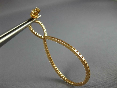 LARGE 2.10CT DIAMOND 18KT ROSE GOLD 3D INSIDE OUT TEAR DROP HANGING EARRINGS - 第 5/5 張圖片