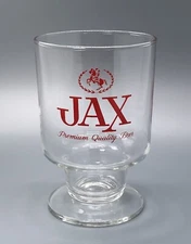 Jax Beer Glass Goblet / Vtg Barware Advertising / Man Cave Tavern Bar Decor