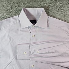 Ermenegildo Zegna Dress Shirt Men 39 15.5 Long Sleeve Purple Plaid - Flaw