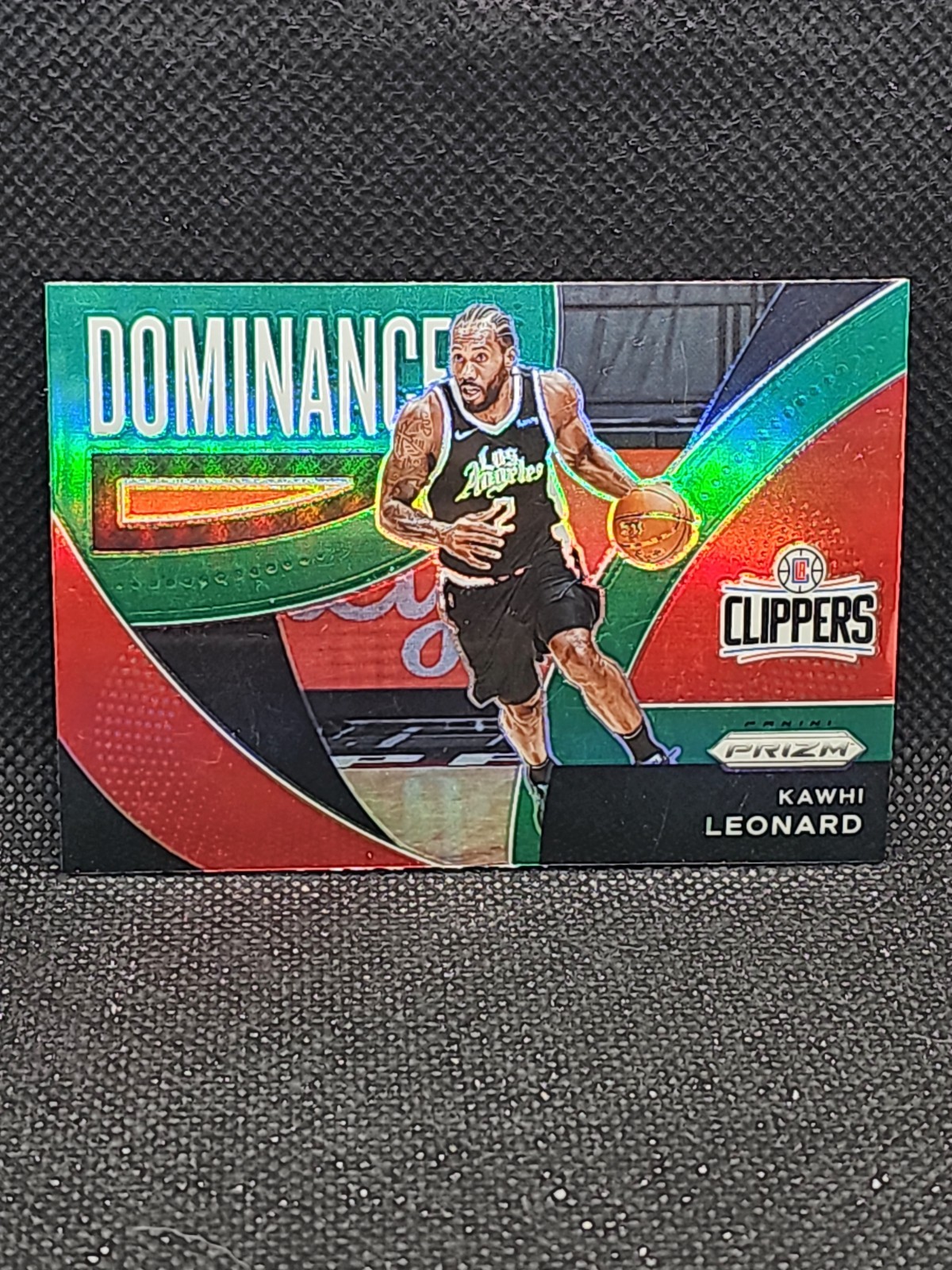 2021-22 Panini Prizm - Dominance Kawhi Leonard LA Clippers #22 Green Prizm Card