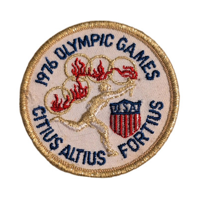 Vintage 1976 Olympic Games Patch 3'' Montreal USA Shield Citius Altius Fortius