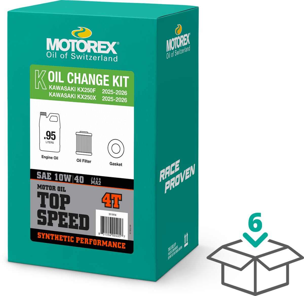 Motorex 311915 Oil Change Kit 10W-40 2025-2026 Kawasaki KX250