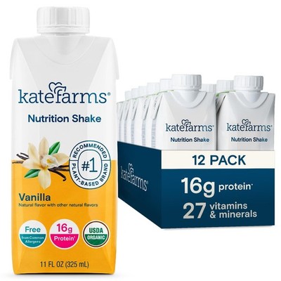 Organic Nutrition Shake, Vanilla, 16g Protein, 27 Vitamin, 11 oz (12 Pack) NEW