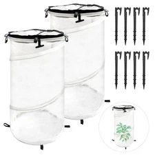 2 Pack Pop Up Mini Greenhouse for Raised Garden Bed Portable PVC Spring-Up Po...