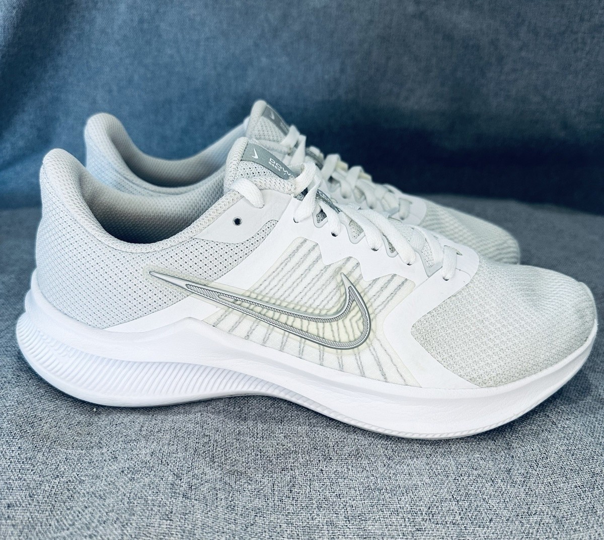NIKE ♯11 Nike Women's Down Shifter 11 Running Shoes White/Metallic Silver
