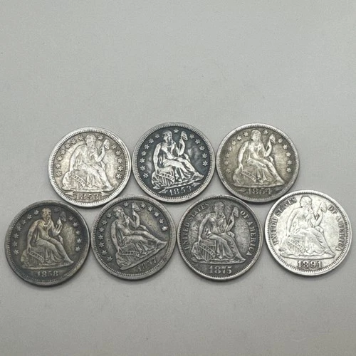 Seated Liberty Dime Lot Of 7 Philadelphia & Orleans — EF to low AU — Best Picks
