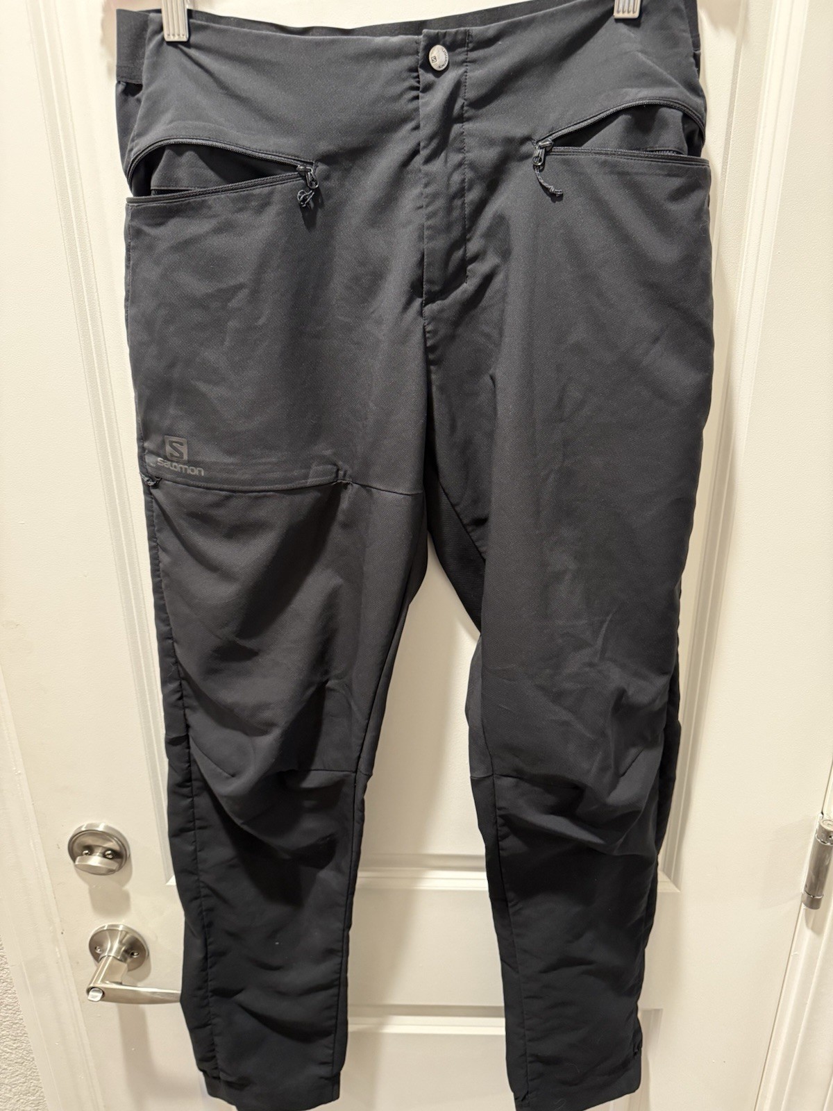 Salomon Men's Hiking Pants Large Black Stretch Waist Straight Leg Outdoor
