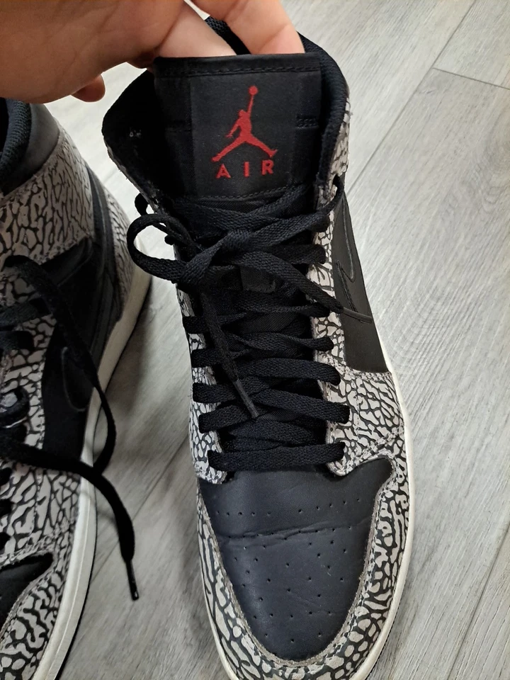 Talla 13 - Jordan 1 Retro Alto Negro Elefante 2016 839115-013 Zapatos Tenis Foto 2 de 4