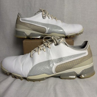 Puma Ignite Pro Adapt Golf Shoes White Leather Mens Sz 10 43 Waterproof Cleats